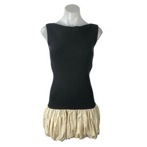 Line and Dot Cella Color Block Boat Neck Sleeveless Mini Bubble Tank Dress Sz XS